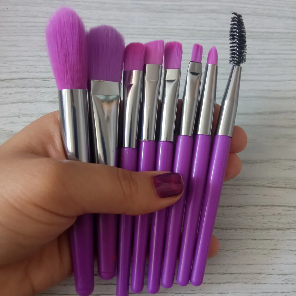 ست برس آرایشی مدل نئونی کد h908 مجموعه 8 عددی