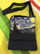 تجریه خرید کیف رودوشی گالری چی چاپ طرح شب پرستاره کد 65854