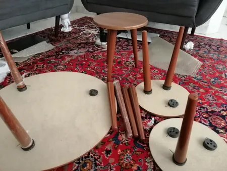 میز جلو مبلی و عسلی مدل سپیدار H1011 مجموعه 4 عددی