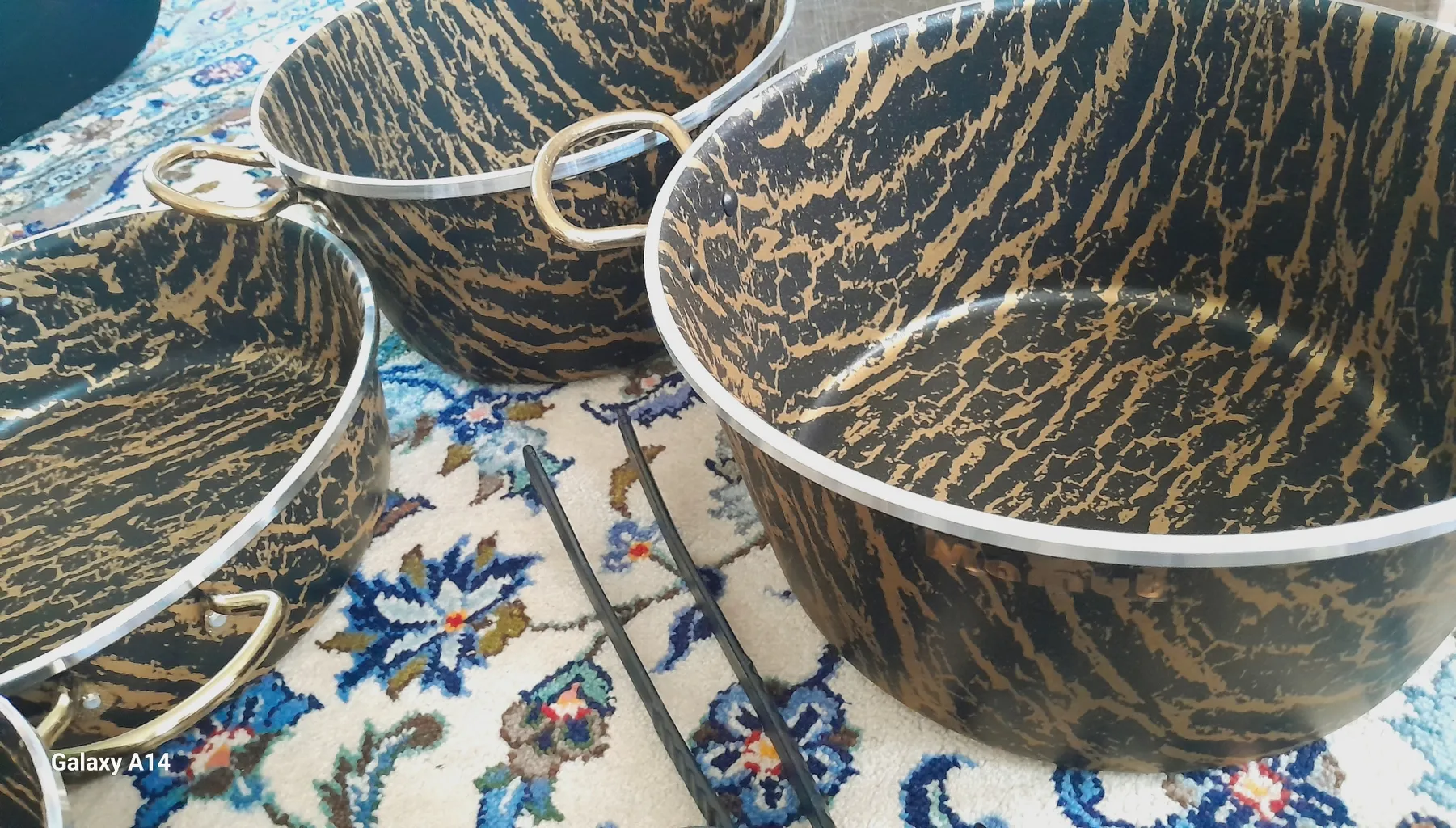 سرویس قابلمه و تابه گرانیتی 12 پارچه ماموت مدل سنگی