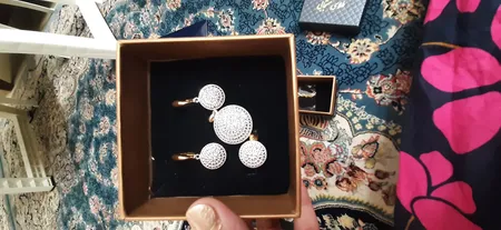 نیم ست طلا 18 عیار زنانه طلای مستجابی مدل آوا تراش کد 09