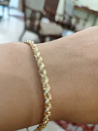 دستبند طلا 18 عیار کد B103 طنابی