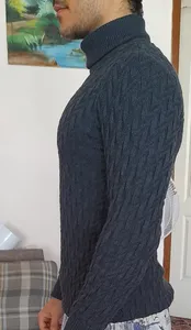 تجریه خرید پلیور مردانه مدل یقه اسکی کد TN092
