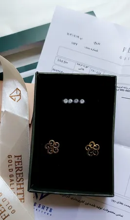 گوشواره طلا 18 عیار زنانه فرشته طرح گل WEL-000259