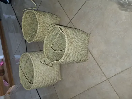 سبد حصیری مدل استوانه17-27 بسته سه عددی