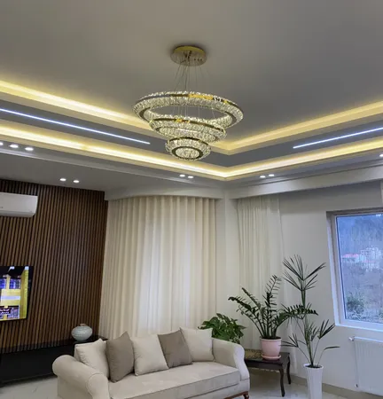 لوستر ام کی ای لایتینگ مدل کریستالی مدرن کد CR-3S