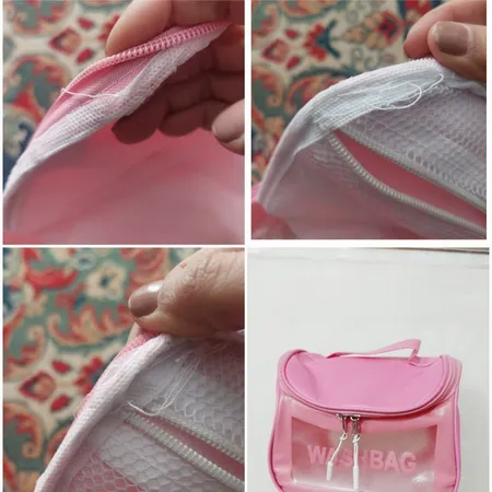 کیف لوازم آرایش زنانه واش بگ طرح چمدان ضد آب مدل BUYOT-149