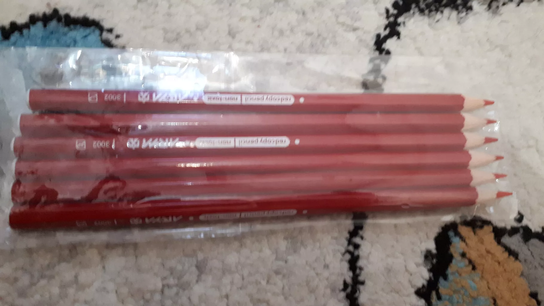 مداد قرمز آریا کد 3002 بسته 6 عددی
