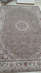 فرش ماشینی زمرد مشهد مدل بهشت زمینه گردویی