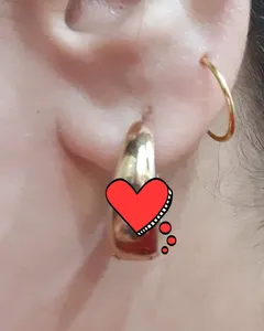 تجریه خرید گوشواره طلا 18 عیار زنانه با طرح حلقه ای ساده مدل DK458