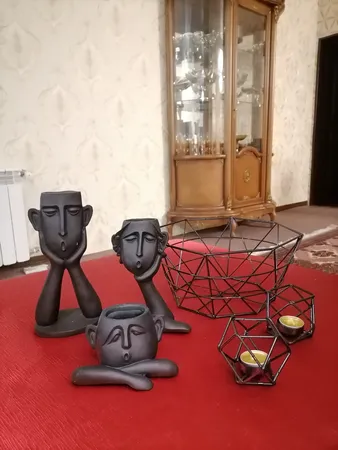 گلدان دکوری طرح افسوس مجموعه 3 عددی