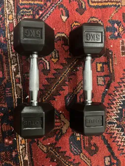 دمبل شش‌ ضلعی 5 کیلوگرمی بسته 2 عددی