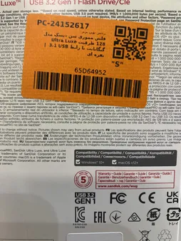 فلش مموری سن دیسک مدل Ultra Luxe ظرفیت 128 گیگابایت با رابط USB 3.1