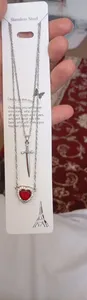 تجریه خرید گردنبند مدل دوستی قلب و شمشیر بسته 2 عددی