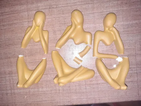 مجسمه سنگی مدل تندیس تفکر بسته 3 عددی