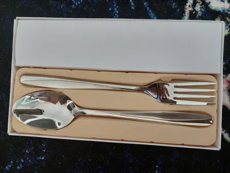 قاشق و چنگال غذا خوری مدل براق کد 3511  مجموعه 12 عددی