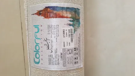 فرش ماشینی طرح colorful کد CO08 زمینه طوسی کرم