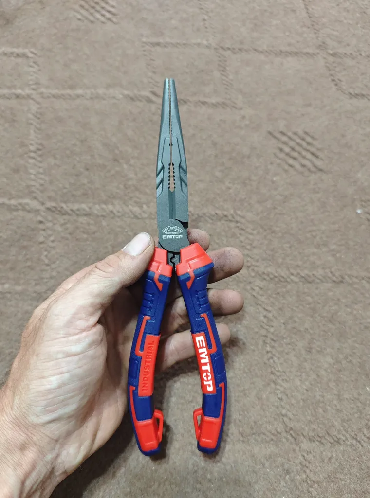 انبر دم باریک و پرس سرسیم وایرشو فوق صنعتی ایمتاپ مدل EPLRL0821 سایز 8 اینچ