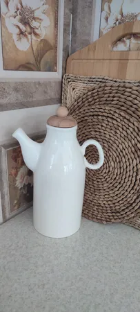 ظرف روغن مدل سرامیکی درب چوبی