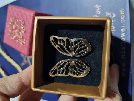 انگشتر طلا 18 عیار زنانه طلای مستجابی مدل پروانه کد 67019