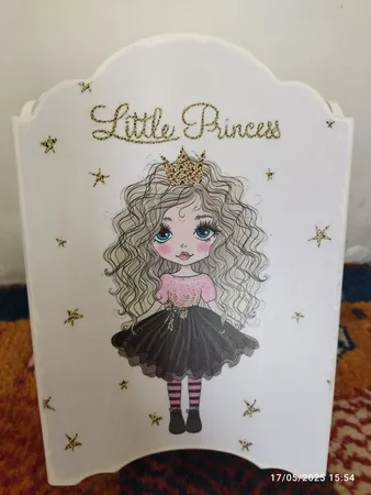 ست سطل و جادستمال کاغذی اتاق کودک مدل دختر مو فرفری