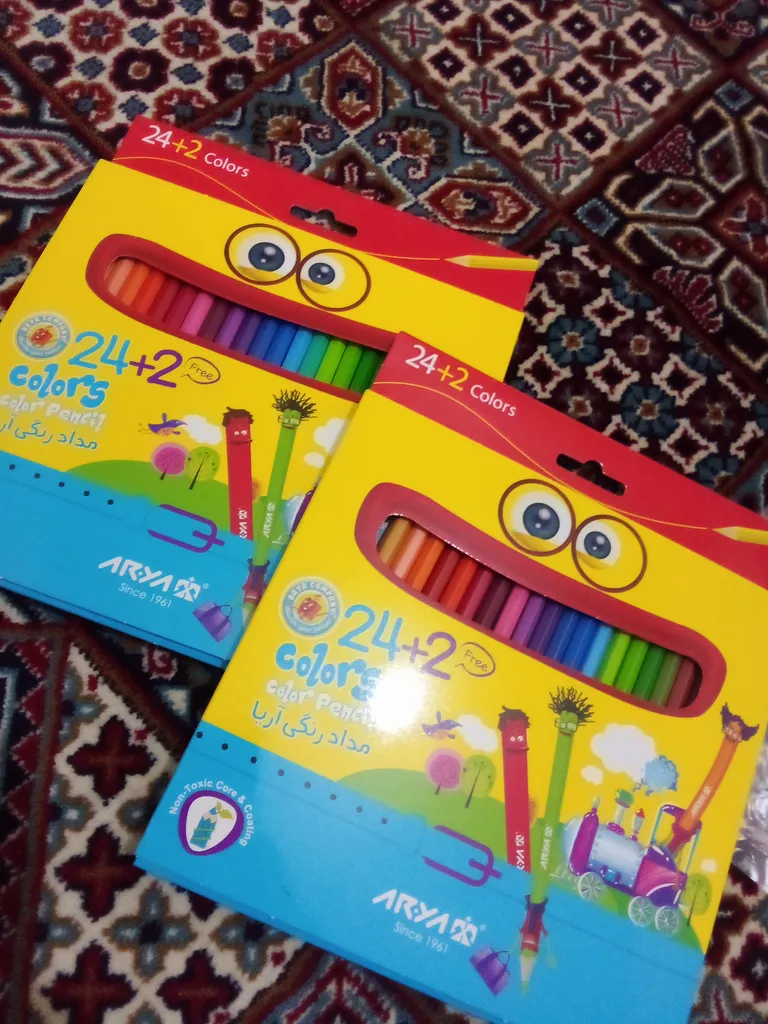 مداد رنگی 2+24 رنگ آریا مدل 3017