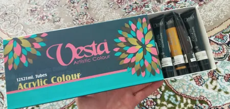 رنگ اکریلیک وستا 12 رنگ حجم 21 میلی لیتر