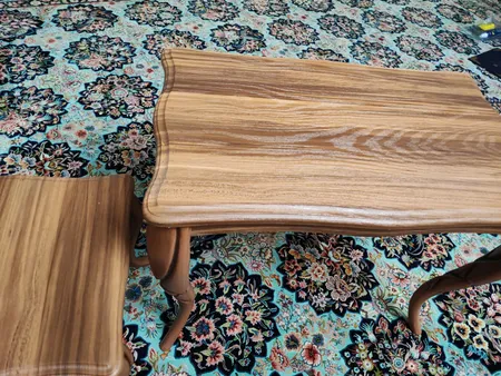 میز پذیرایی میز چوب مدل پیچک مجموعه 4 عددی
