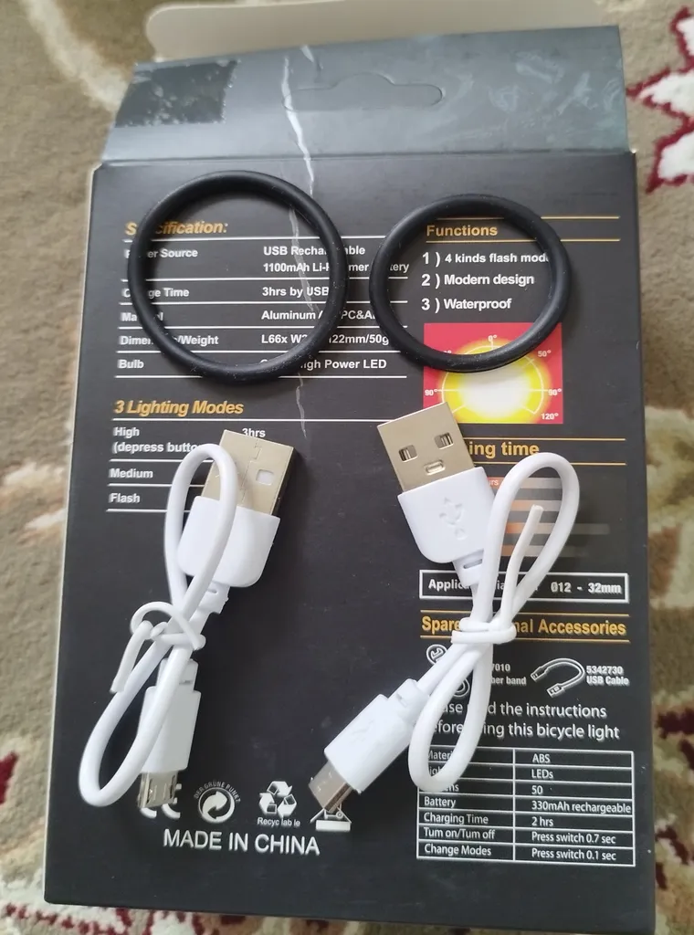 چراغ جلو و عقب دوچرخه مدل 2029