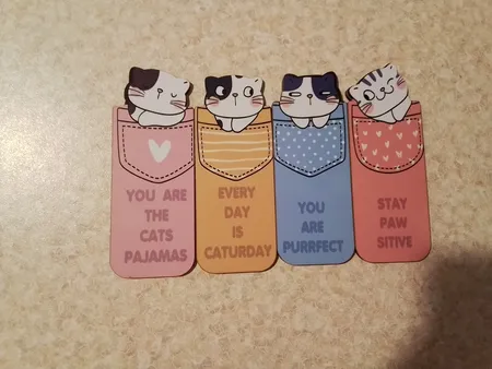 نشانگر کتاب باروچین مدل گربه های با مزه کد bk-12 بسته 4 عددی