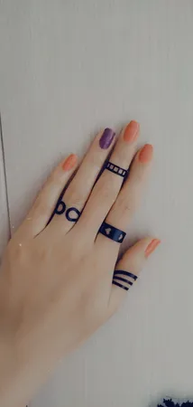 انگشتر زنانه مدل تابیده کد RB0509 مجموعه 5 عددی