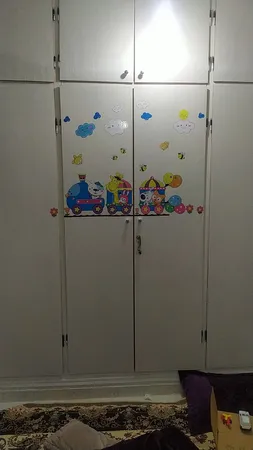 استیکر دیواری کودک باروچین مدل قطار رنگارنگ مجموعه 24 عددی