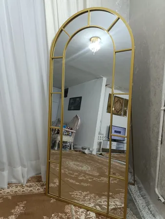 آینه مدل گنبدی فلزی طرح پنجره نیمه مشبک کد 180