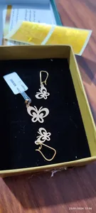 تجریه خرید نیم ست طلا 18 عیار زنانه مایا ماهک مدل MS0682 طرح پروانه