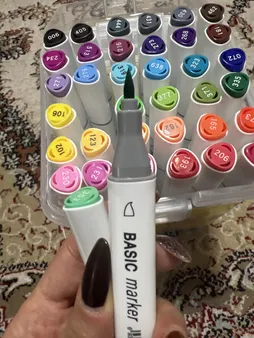 ماژیک راندو بیسیک مدل دو سر کد B4436 بسته 36 عددی