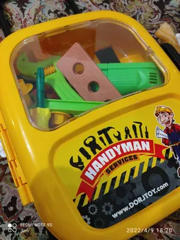 ست اسباب بازی ابزار نجاری مدل چمدانی چرخ دار