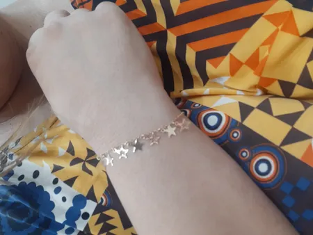 دستبند طلا 18 عیار زنانه طلای مستجابی مدل ستاره کد M18