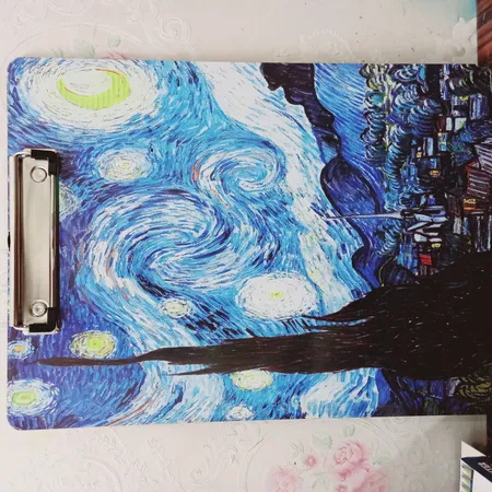 تخته شاسی طرح نقاشی ونگوگ شب پرستاره کد 1554576 سایز A4