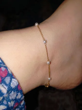 پابند زنانه دلنار گالری مدل مرواریدی ظریف