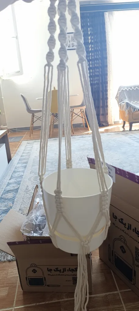 آویز گلدان بافتنی کد 345