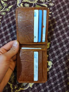 تجریه خرید کیف پول مردانه مدل چرم طبیعی گاوی طرح دار