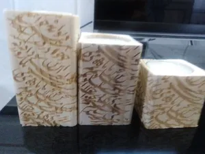 تجریه خرید جاشمعی بنی دکو طرح سیاه مشق کد 010 مجموعه 3 عددی