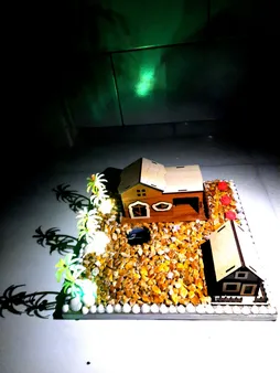 اسباب بازی زینتی به گز مدل درختچه طرح نخل مجموعه 3 عددی