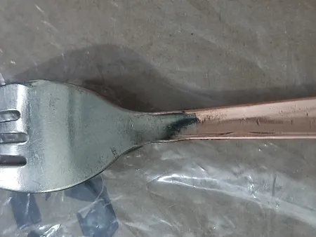 قاشق و چنگال مسی طرح سرباز هخامنشی مدل 2