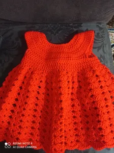 تجریه خرید سارافون نوزادی مدل بافتنی رنگ قرمز