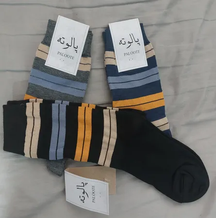 جوراب ساق بلند مردانه پالوته مدل PLT-P8 مجموعه 3 عددی