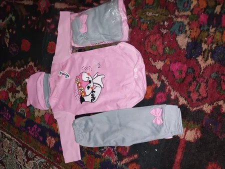 ست 3 تکه لباس نوزادی دخترانه طرح روباه کد M236