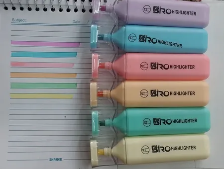 ماژیک علامت گذار مدل طرح پاستلی مجموعه 6 عددی