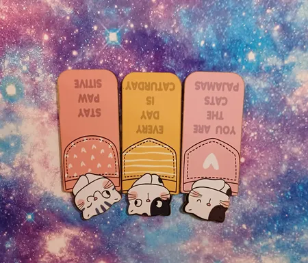 نشانگر کتاب باروچین مدل گربه های با مزه کد bk-12 بسته 4 عددی