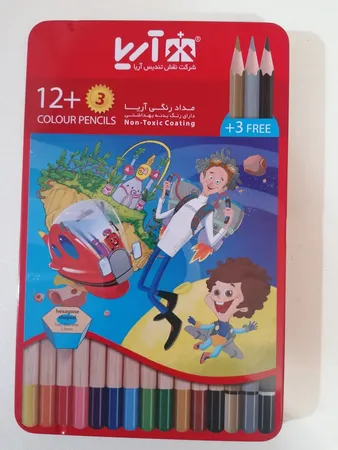 مداد رنگی 12 +3  رنگ آریا مدل 3021
